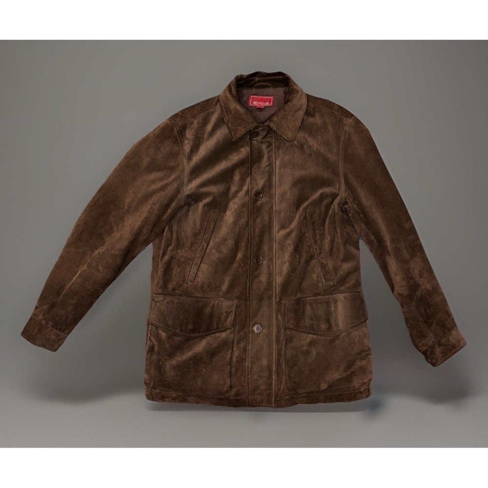 EUC Red House Suede Leather Jacket Brown Sz Med Retro, Minimalist, Americana